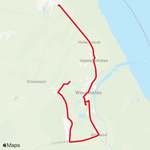 StadtBus/RegionalBus (Umland) Neulandermoor - Altendorfermoor - Wischhafen - Freiburg map