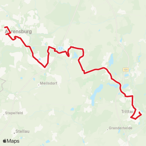 StadtBus/RegionalBus (Hamburg) Ahrensburg > Großhansdorf > Hoisdorf > Lütjensee > Trittau map