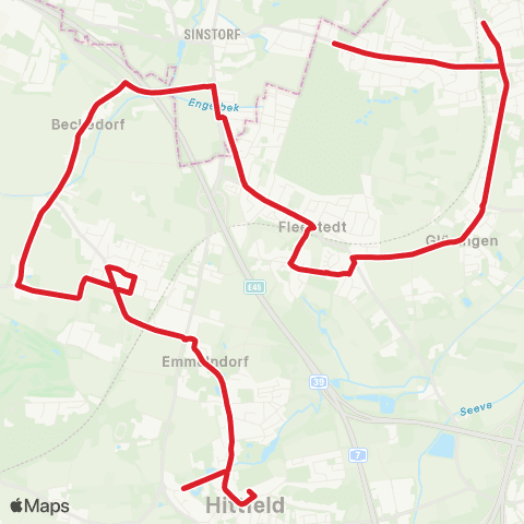 StadtBus/RegionalBus (Hamburg) Meckelfeld - Emmelndorf - Hittfeld map