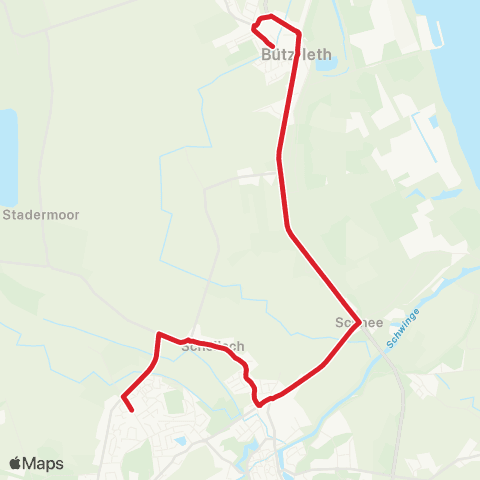 StadtBus/RegionalBus (Umland) Bützfleth > Hörne - Schölisch - Beethovenstraße > Bockhorster Weg map