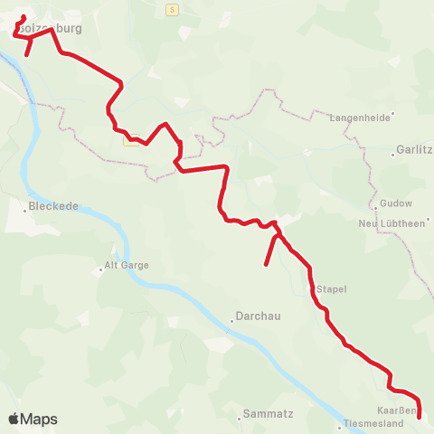 StadtBus/RegionalBus (Hamburg) Boizenburg - Neuhaus - Kaarßen map