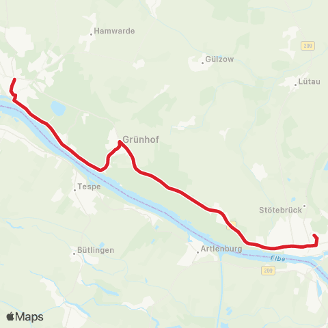 StadtBus/RegionalBus (Umland) Geesthacht > Grünhof > Lauenburg, Gemeinschaftsschule map