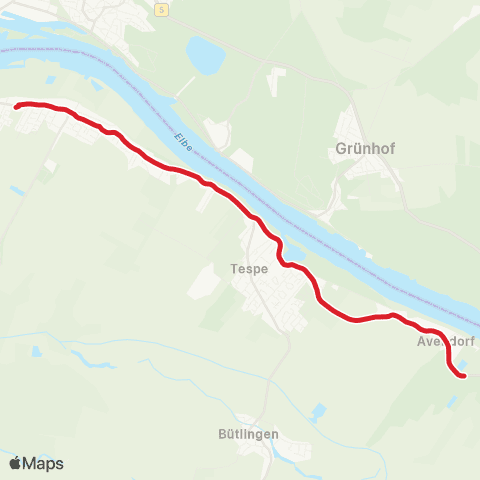 StadtBus/RegionalBus (Umland) Avendorf > Tespe > Niedermarschacht map