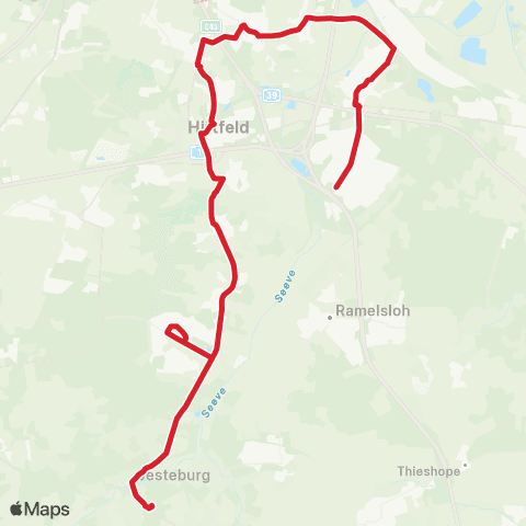 StadtBus/RegionalBus (Umland) Maschen - Hittfeld - Bendestorf - Jesteburg map