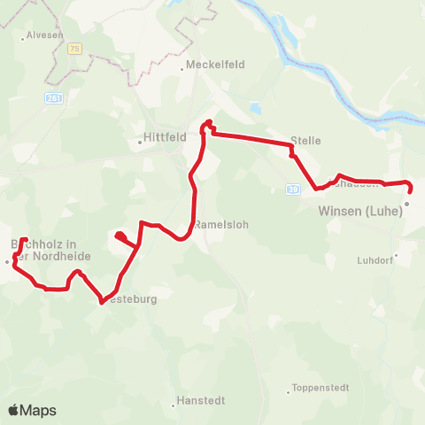 StadtBus/RegionalBus (Umland) Winsen - Maschen - Jesteburg - Buchholz map