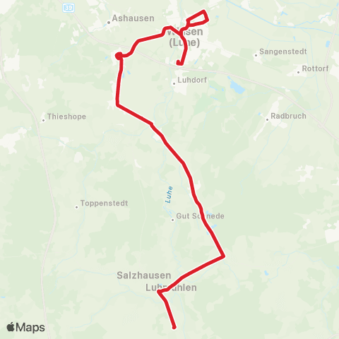 StadtBus/RegionalBus (Umland) Winsen - Pattensen - Vierhöfen - Putensen map