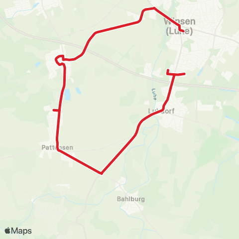 StadtBus/RegionalBus (Umland) Pattensen - Scharmbeck - Winsen map