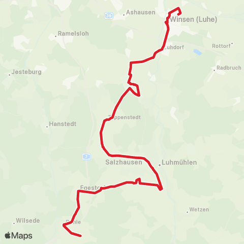 StadtBus/RegionalBus (Umland) Winsen - Pattensen - Toppenstedt - Salzhausen - Egestorf - Evendorf map