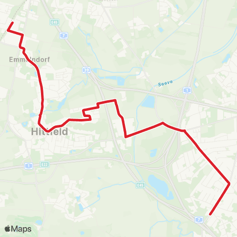 StadtBus/RegionalBus (Hamburg) Horst - Maschen-Heide - Bf. Hittfeld map