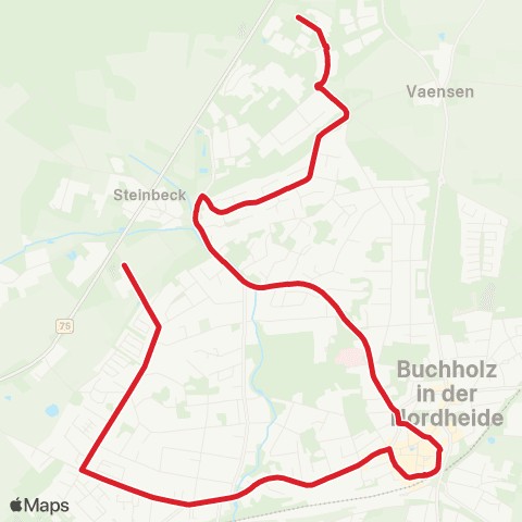 StadtBus/RegionalBus (Umland) Grundschule Steinbeck - Treffpunkt - Bäckerstraße map