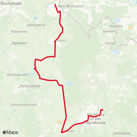 StadtBus/RegionalBus (Umland) Neu Wulmstorf - Wennerstorf - Buchholz map