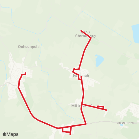 StadtBus/RegionalBus (Umland) Groß Sterneberg > Himmelpforten map