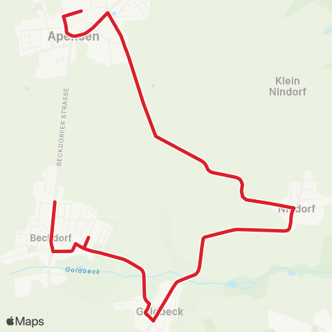 StadtBus/RegionalBus (Umland) Nindorf - Beckdorf - Apensen map