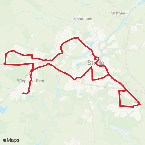 StadtBus/RegionalBus (Umland) Bahnhof > Wiepenkathen - Ottenbeck > Bahnhof map