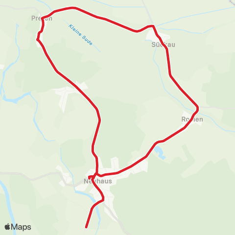 StadtBus/RegionalBus (Hamburg) Neuhaus - Preten - Hühnerbusch map