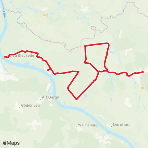 StadtBus/RegionalBus (Hamburg) Neuhaus - Niendorf - Neu Bleckede map