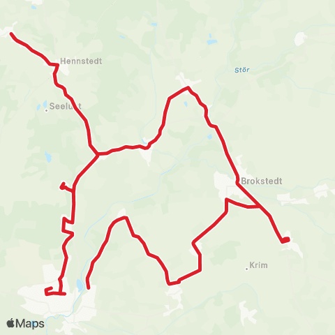 StadtBus/RegionalBus (Umland) Kellinghusen > Wrist > Auufer map