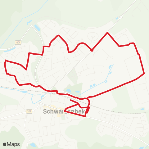 StadtBus/RegionalBus (Umland) Bf. Schwarzenbek > Lupus-Park > Mühlenkamp > Blinde Koppel > Bf. Schwarzenbek map