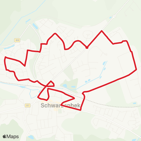 StadtBus/RegionalBus (Umland) Bf. Schwarzenbek >Blinde Koppel > Mühlenkamp > Lupus-Park > Bf. Schwarzenbek map