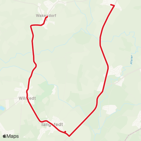 StadtBus/RegionalBus (Umland) Wakendorf II > Tangstedt > Nahe map