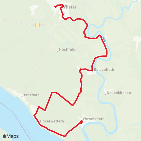 StadtBus/RegionalBus (Umland) Wilster > Beidenfleth >Wewelsfleth map