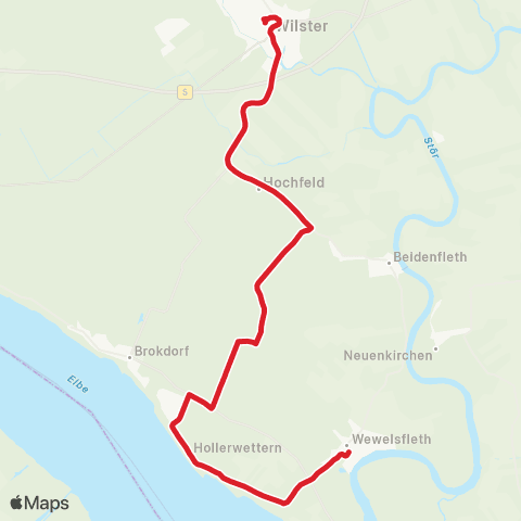StadtBus/RegionalBus (Umland) Wewelsfleth > Stördorf - Wilster - Dammfleth > Wewelsfleth map