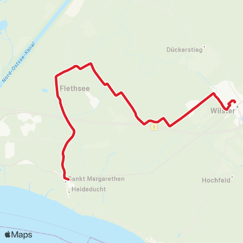 StadtBus/RegionalBus (Umland) Wilster > Nortorf - Ecklak > St. Margarethen map