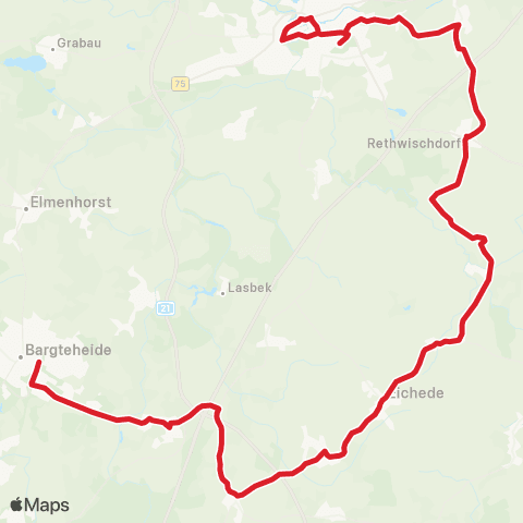 StadtBus/RegionalBus (Umland) Bad Oldesloe >Groß Boden - Todendorf >Bargteheide map