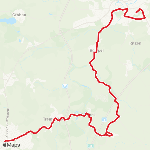 StadtBus/RegionalBus (Umland) Bad Oldesloe > Lasbek >Bargteheide map