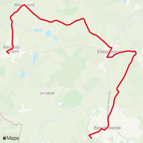 StadtBus/RegionalBus (Umland) Bargfeld-Stegen >Elmenhorst>Bargteheide map
