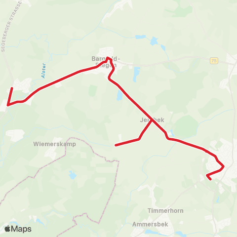 StadtBus/RegionalBus (Umland) Kayhude >Bargfeld-Stegen >Bargteheide map