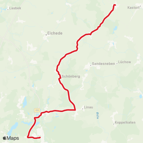 StadtBus/RegionalBus (Umland) Siebenbäumen > Schönberg > Trittau map