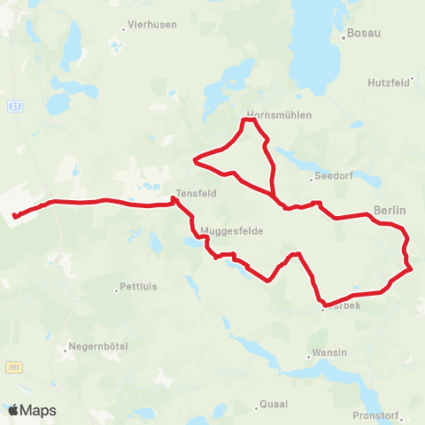 StadtBus/RegionalBus (Umland) Schlamersdorf > Seedorf > Trappenkamp map
