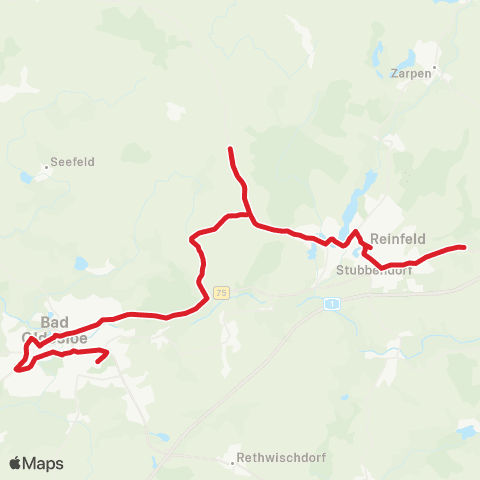 StadtBus/RegionalBus (Umland) Bad Oldesloe >Steinfeld >Reinfeld map