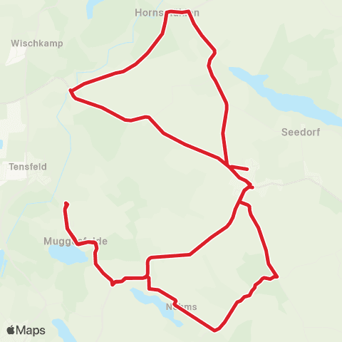StadtBus/RegionalBus (Umland) Seedorf > Nehms > Berlin > Travenort > Schlamersdorf map