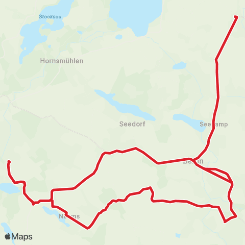 StadtBus/RegionalBus (Umland) Schlamersdorf > Berlin > Seedorf > Hutzfeld map