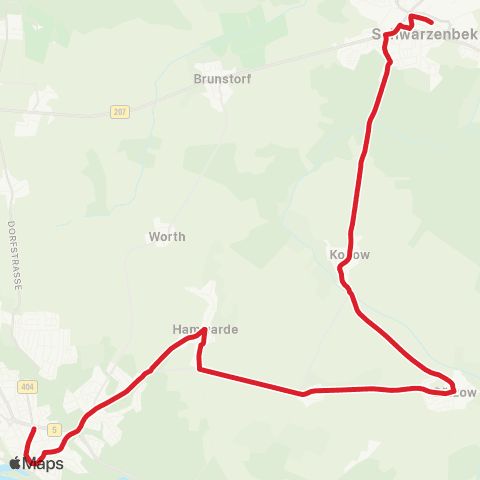 StadtBus/RegionalBus (Umland) Schwarzenbek>Kollow >Geesthacht map