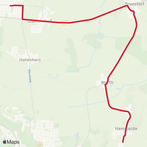 StadtBus/RegionalBus (Umland) Hamwarde>Dassendorf map