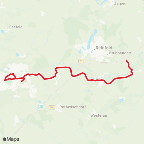 StadtBus/RegionalBus (Umland) Bad Oldesloe >Benstaben >Groß Wesenberg map