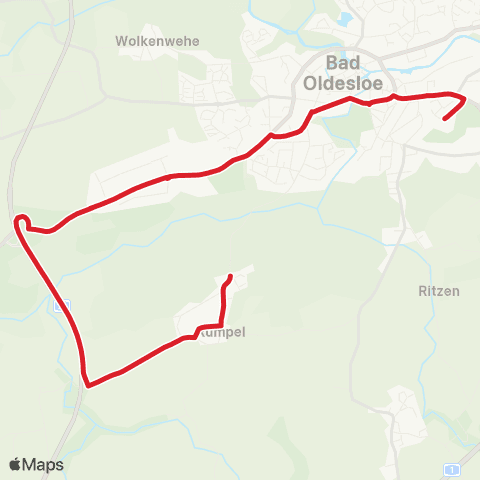 StadtBus/RegionalBus (Umland) Rümpel> Höltenklinken >Bad Oldesloe map