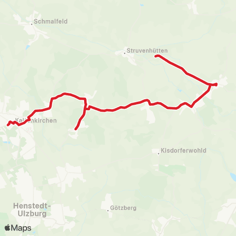StadtBus/RegionalBus (Umland) Kaltenkirchen > Kisdorf - Sievershütten >Oering map