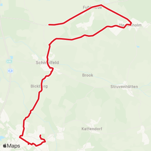 StadtBus/RegionalBus (Umland) Kaltenkirchen >Schmalfeld >Hasenmoor map