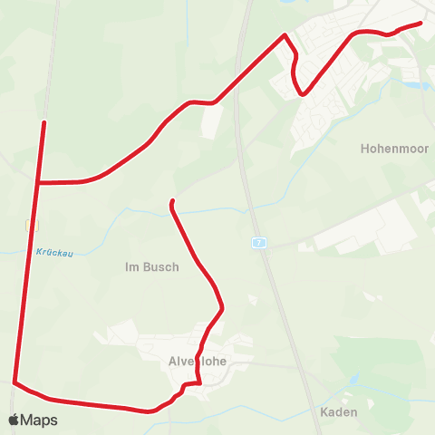 StadtBus/RegionalBus (Umland) Kaltenkirchen > Langeln >Alveslohe map