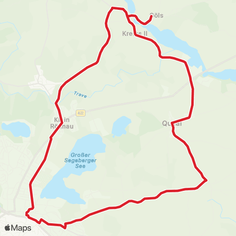 StadtBus/RegionalBus (Umland) Bad Segeberg > Schieren > Göls map