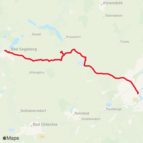 StadtBus/RegionalBus (Umland) Lübeck >Bad Segeberg map