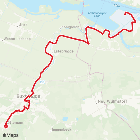 StadtBus/RegionalBus (Umland) Buxtehude - Hove - Finkenwerder map