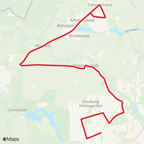 StadtBus/RegionalBus (Hamburg) Hoisbüttel / Bünningstedt > Timmerhorn > Ahrensburger Schulen map