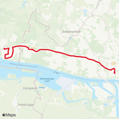 NachtBus Wedel > Sieversstücken > Bahrenfeld > Bf. Altona map