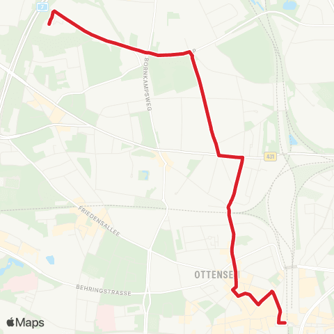 StadtBus/RegionalBus (Hamburg) Pflegezentrum Lutherpark - Ottensen - Bf. Altona map