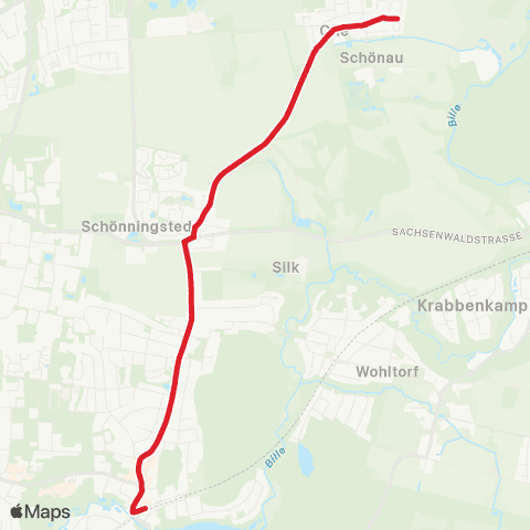 StadtBus/RegionalBus (Hamburg) Reinbek > Schönningstedt > Ohe map